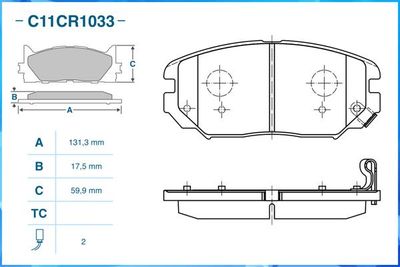 Колодки тормозные передние CWORKS C11CR1033