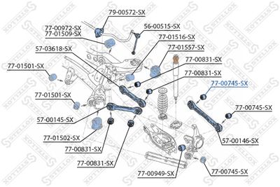 Сайлентблок задней балки STELLOX 7700745SX
