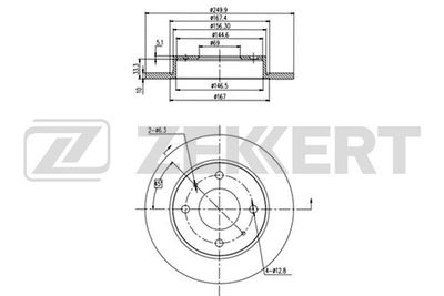 Диск тормозной задний Zekkert BS5790