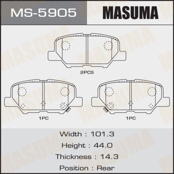 Колодки тормозные задние Masuma MS5905