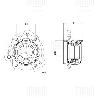 Ступица с подшипником задняя правая TRIALLI MR2391
