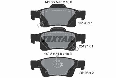 Колодки тормозные задние TEXTAR 2519601