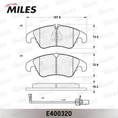 Колодки тормозные передние Miles E400320