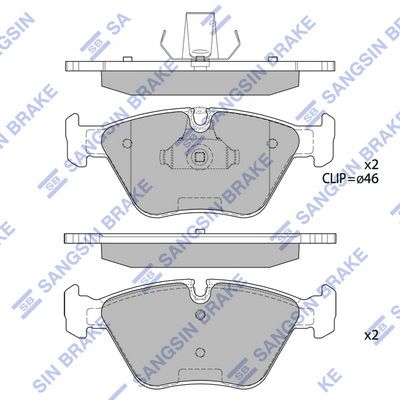 Колодки тормозные передние SANGSIN SP2216