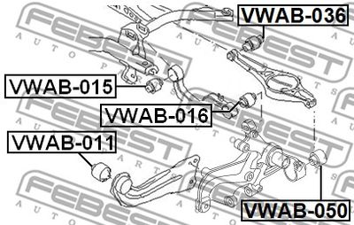 Сайлентблок цапфы задней FEBEST VWAB050