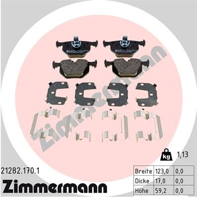 Колодки тормозные задние ZIMMERMANN 212821701