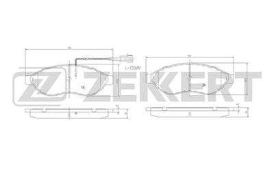 Колодки тормозные дисковые передние с датчиком Zekkert BS1469