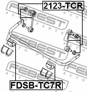 Тяга стабилизатора заднего FEBEST 2123TCR