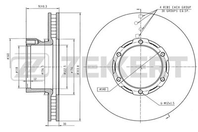 Диск тормозной передний Zekkert BS5766