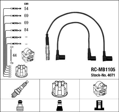 Комплект проводов высоковольтных NGK 4071