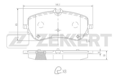 Колодки тормозные дисковые задние Zekkert BS1841