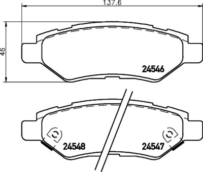 Колодки тормозные дисковые задние BREMBO P09014