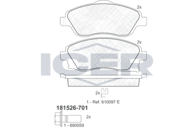 Колодки тормозные дисковые ICER 181526701