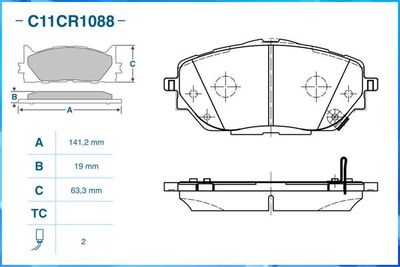 Колодки тормозные передние CWORKS C11CR1088