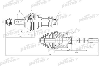 Полуось правая PATRON PDS0129