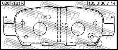 Колодки тормозные задние FEBEST 0201T31R