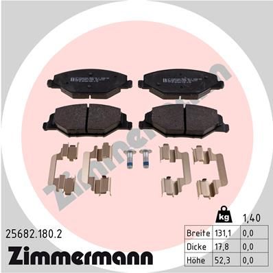 Колодки тормозные дисковые ZIMMERMANN 256821802