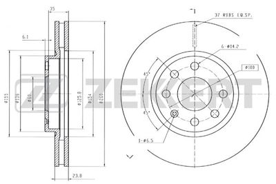 Диск тормозной передний Zekkert BS5248
