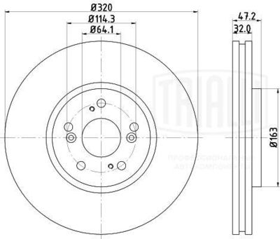 Диск тормозной передний TRIALLI DF230111
