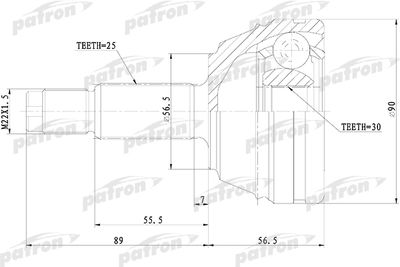 ШРУС наружный PATRON PCV1074