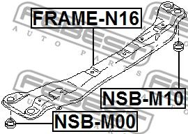 Сайлентблок подрамника передний FEBEST NSBM10