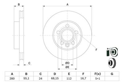 Диск тормозной передний BOSCH 0986478846