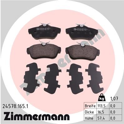 Колодки тормозные ZIMMERMANN 245781651