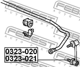 Тяга стабилизатора FEBEST 0323021