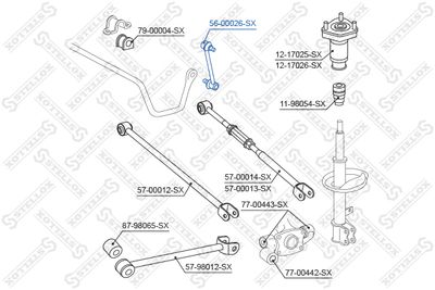 Тяга стабилизатора заднего STELLOX 5600026SX