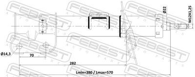 Амортизатор передний левый FEBEST 12110012FL