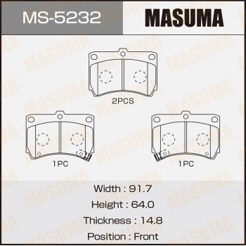Колодки тормозные передние Masuma MS5232