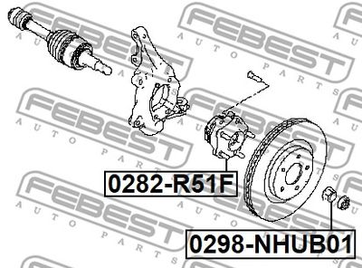 Гайка ступичная FEBEST 0298NHUB01