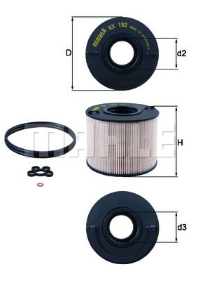 Фильтр топливный MAHLE KX192D