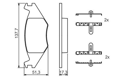 Колодки тормозные дисковые BOSCH 0986468890