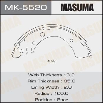 Колодки тормозные барабанные Masuma MK5520