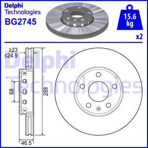 Диск тормозной DELPHI BG2745
