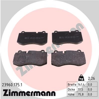 Колодки тормозные ZIMMERMANN 239601751
