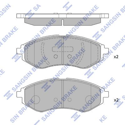 Колодки тормозные передние SANGSIN SP1158