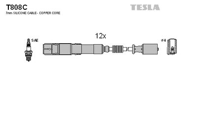 Провода зажигания TESLA T808C
