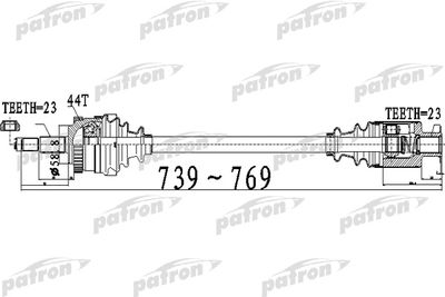 Полуось передний мост справа PATRON PDS0530