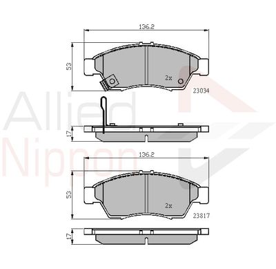 Колодки тормозные дисковые передние ALLIED NIPPON ADB31125