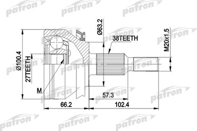 ШРУС наружный комплект PATRON PCV4032