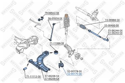 Опора шаровая нижняя правая комплект STELLOX 5200175SX