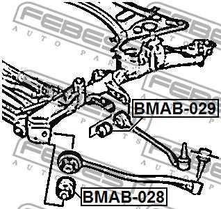 Сайлентблок рычага подвески FEBEST BMAB028