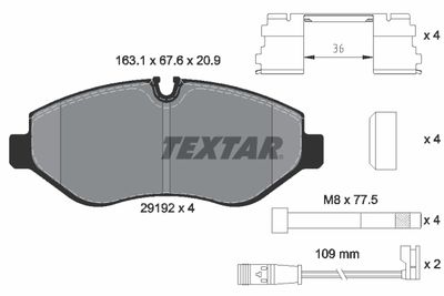 Колодки тормозные дисковые TEXTAR 2919202