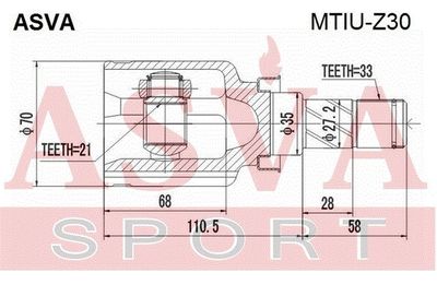 ШРУС внутренний ASVA MTIUZ30
