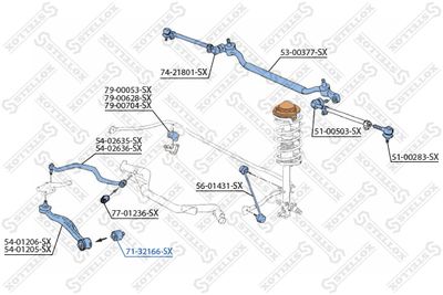 Сайлентблок нижнего рычага STELLOX 7132166SX