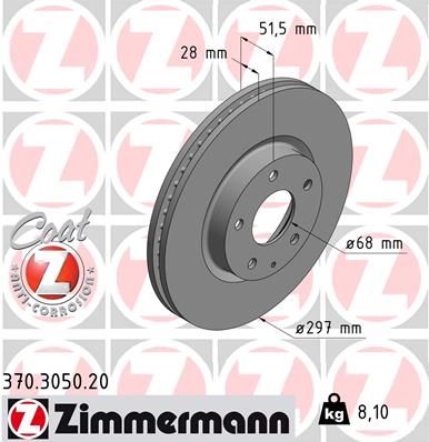 Диск тормозной ZIMMERMANN 370305020