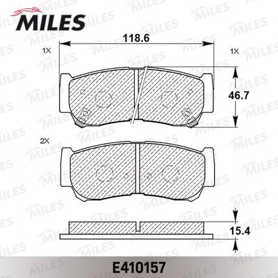 Колодки тормозные задние Miles E410157