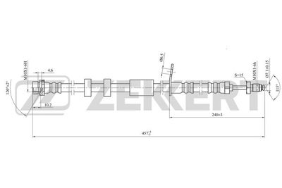 Шланг тормозной передний Zekkert BS9488